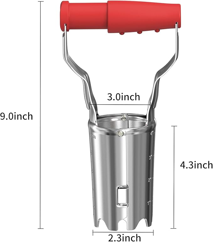 FLORA GUARD Bulb Planter with Depth Markers - Automatic Soil Releasing Seed Bulb Transplanter for Planting/Digging Tulips, Daffodils, Dahlias and More