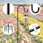 ANIDEER 84" Shepherds Hooks for Outdoor, Heavy Duty Garden Bird Feeder Pole Hanging Bird Feeder, Solar Light Lanterns, Outdoor Plant Hanger Hook with 7 Base Prongs, 2 Packs