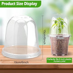 RooTrimmer 6 Inch Clear Humidity Dome, 30 Pcs Adjustable Plant Pot Domes Compatible with 6" Nursery Pots, Reusable Transparent Grow Dome Cover for Seed Starter Pots Outdoor Gardening Plant Growth
