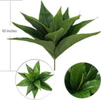 Artificial Agave Fake Plant, 10 Inches Faux Shrubs Bushes Plants for Indoor Outdoor Bedroom Garden Greenery UV Resistant Leaves Decor Wedding Party Office Planter Filler DIY Decoration Green 2 Pack