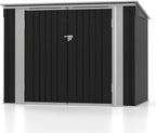 Patiowell 6x3 FT Storage Shed, Outdoor Metal Horizontal Sheds with Lockable Door, Waterproof Outside Trash Can Storage Shed for Lawn Garden Backyard, Black
