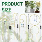 Small Trellis for Potted Plants Indoor with Crystal Sun Catcher, 4Pack Golden Metal Plant Stake for Home Window Garden, Plant Accessories Indoor Decoration (Mix)