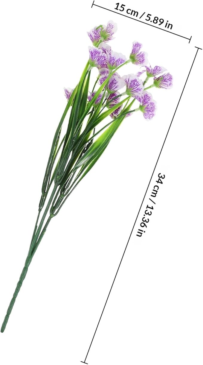 Beavorty Simulation Bouquet Artificial Orchid Flower Bunch UV Resistant White 6pcs Decorative Floral Arrangement for Wedding Living Room Home Decor