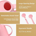 Watering Can for Indoor Outdoor Plants, Modern Small Watering Cans with Removable Nozzle, Long Spout Watering Can for Indoor Bonsai Plants Garden Flowers 1/2 Gallon 1.8L 60OZ (Pink)