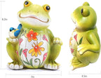 IVCOOLE Outdoor Frog Sculptures,Solar Resin Garden Outdoor Statues,Mother's Day Frog Gifts Sculptures Decorations for Home Patio,Yard,Lawn, Porch, Ornament