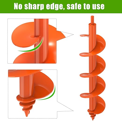 Insaga Auger Drill Bit for Planting, 3.5''x16'' Garden Earth Auger with Self-Tapping Screw, 3MM Heavy Duty Spiral Drill Planting Bit, for Bulbs Flowers Plants Post Hole Digger