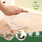 LUCKJUJU 12 Sets Orchid Pot with Holes, 4, 5, 6 Inch Clear Plastic Plant Pot with Saucers, Plant Stakes, Clips, Orchid Pots with Drainage for Repotting for Indoor Outdoor Plants