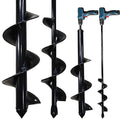 2 Count Garden Auger Drill Bits, 3.5" x 16" & 1.6" x 16.8" Garden Auger Hole Drill & Bulb Planting Tool, Fits 3/8" Hex Drill