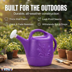 PMU 2 Gallon Watering Can - Garden Watering Can for Indoor & Outdoor Plants - Plastic Water Can with Detachable Sprinkler Head - Large Water Pot, Made in USA - Purple Pkg/12