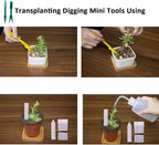 200 Pcs 4 Inch Plastic Seedlings Plants Nursery Pots with 200 Pcs Waterproof Plastic Plant Tags and 2 Set Transplanting Digging Mini Tools for Outdoor use(Red Brown)