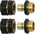 Twinkle Star 3/4 Inch Garden Hose Fitting Quick Connector Male and Female Set with Extra Rubber Washers, 2 Set