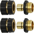 Twinkle Star 3/4 Inch Garden Hose Fitting Quick Connector Male and Female Set with Extra Rubber Washers, 2 Set
