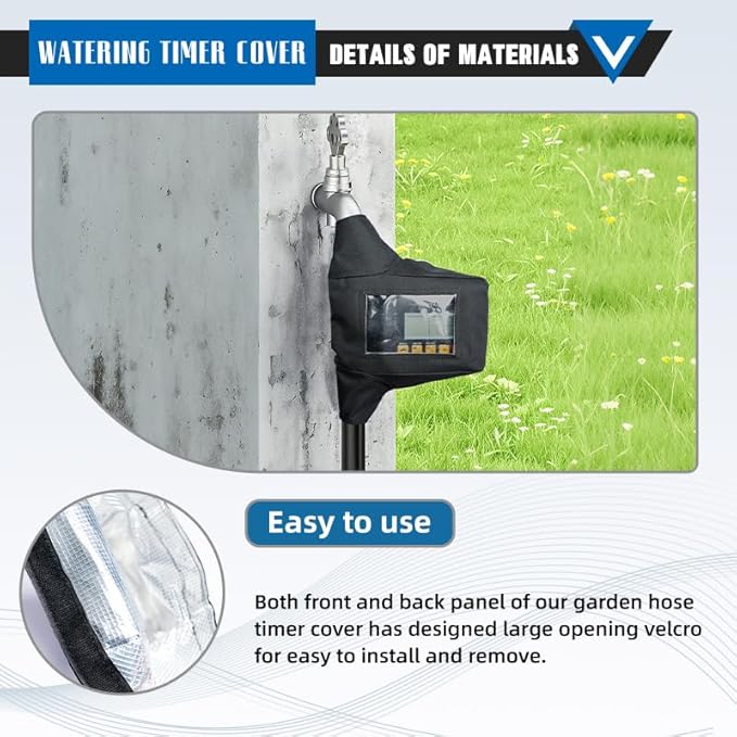 Hose Watering Timer Cover,Heavy Duty 600D Sprinkler Timer Cover for One Outlet Single-Dial Hose Faucet Timer,with Clear Front Window.(Only Cover)
