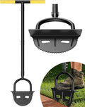 Luvenia Manual Edger Lawn Tool, 42-Inch Solid Steel Lawn Edger with 30 Sharp Serrated Teeth, 9-Inch Wide Non-Slip Foot Plate，Half Moon Edgers for Sidewalk Driveway Flower Bed Edging, Rust-Proof