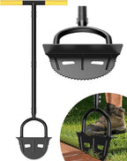 Luvenia Manual Edger Lawn Tool, 42-Inch Solid Steel Lawn Edger with 30 Sharp Serrated Teeth, 9-Inch Wide Non-Slip Foot Plate，Half Moon Edgers for Sidewalk Driveway Flower Bed Edging, Rust-Proof
