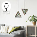 J JACKCUBE DESIGN Air Plant Triangle Frame Hanging Airplant Holder, Rustic Wood Tillandsia, Succulent Plants Display Hanger Shelf for Wall Décor, Set of 2- MK1061A