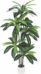 Artificial Dracaena Tree - 5ft Tall Fake Tree for Home Decor Indoor - Realistic Faux Floor Plant with Lifelike Leaves & Resin Trunk - Artificial Plants Indoor for Living Room, Office Sonvviky