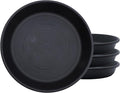The HC Companies 10 Inch Classic Round Plant Saucer, Lightweight UV-Resistant Plastic Outdoor & Indoor Flower Pot Tray, 4-Pack Plant Pot Trays for Garden & Home Decor, Black