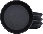 The HC Companies 10 Inch Classic Round Plant Saucer, Lightweight UV-Resistant Plastic Outdoor & Indoor Flower Pot Tray, 4-Pack Plant Pot Trays for Garden & Home Decor, Black