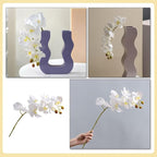 Beaupretty White Phalaenopsis Artificial Orchid Flowers Faux Phalaenopsis Stems Plastic Simulation Flower Arrangement for Home Decoration Living Room Table Centerpiece