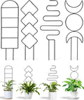 4 Pack Trellis for Indoor Climbing Plant, Small Metal Garden Trellis for Potted Plants, Stake Mini Treleaf Trellis Support for Hoya, Vines, Pothos, Monstera (Black)