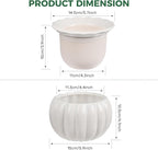 BUYMAX African Violet Pots, 6 inch Pumpkin-Style Ceramic Easy Self Watering Plant Pot for Busy Plant Lovers, Automatically Absorb Appropriate Amount of Water, Flower Pot Indoor-Plants Not Included