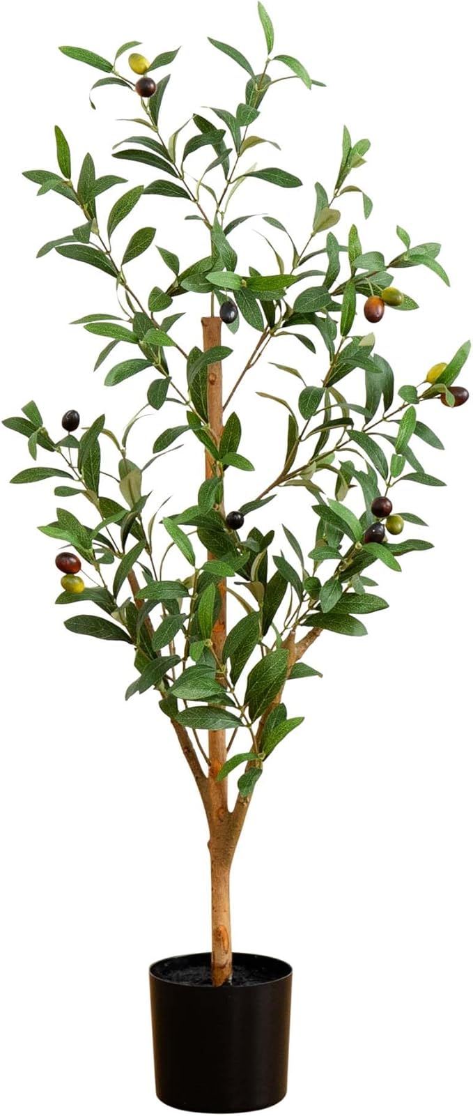 Nearly Natural Olive Tree - 3FT Tall Silk Faux Olive Tree for Home and Office Decor, Realistic Branches and Lifelike Fruits, Natural Wood Trunk, Potted