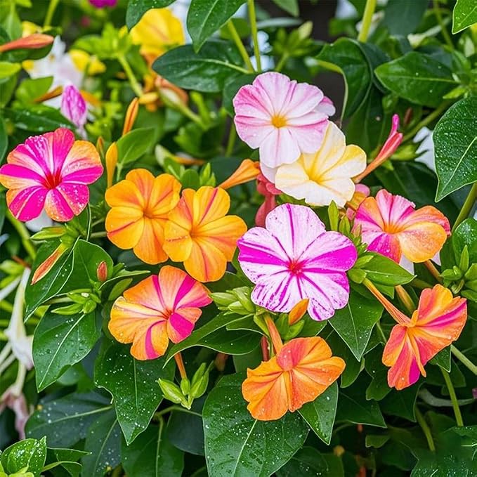 80+ Four O'clock Flower Seeds for Planting - Mix Color Mirabilis Jalapa Flower Seeds Tropical Ornaments