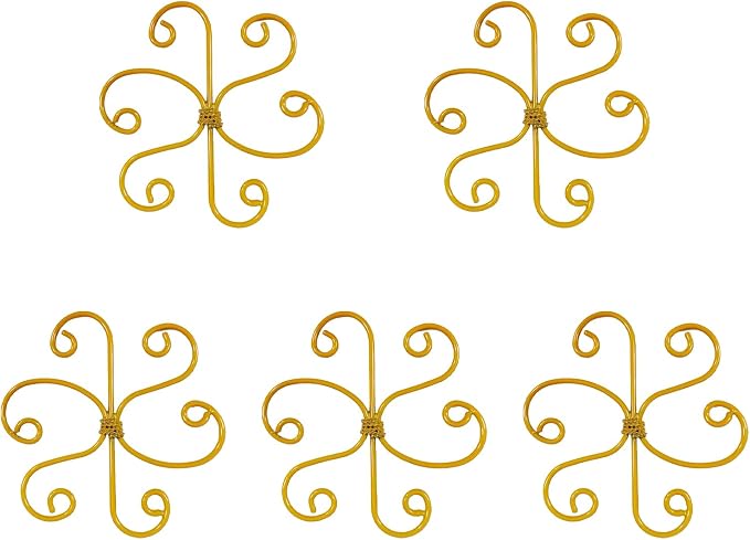 5Pcs Gold Plant Stem Support, Stable Support Stakes for Plants Stabilize, Outdoor & Indoor & Garden Plant Stakes for Healthy Growth (Flower Shaped Bracket A)