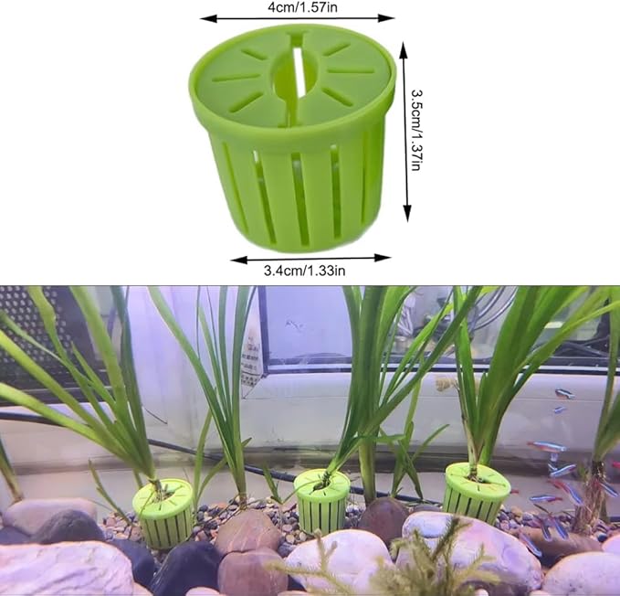 4 Pack Aquarium Plant Holder Fish Tank Plants Pots Anti-Floating Aquarium Plant Weights Aqua Soil Container for Echinodorus Bleheri Live Freshwater Plants Substrate Tabs Fertilizer Stratum