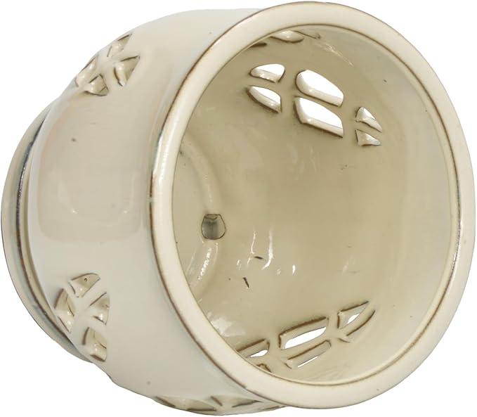 W&W Orchid Pot with Holes and Saucer for Repotting and Better Grow, Cream White, 6.5"