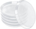FUIJOL 6 Pack Clear Plant Saucer 4 Inch, Durable Plant Drip Trays Saucers for Pots, No Holes Water Catcher Trays for Indoor Outdoor Planter, Sturdy Base Plate(4", Clear)