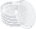 FUIJOL 6 Pack Clear Plant Saucer 4 Inch, Durable Plant Drip Trays Saucers for Pots, No Holes Water Catcher Trays for Indoor Outdoor Planter, Sturdy Base Plate(4", Clear)
