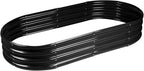 Rakukiri Raised Garden Bed GRS Certified Galvanized Planter Box Outdoor, 6.5ft Oval Rot-Resistant Metal Garden Bed Planter, Recycled Material Planter for Vegetables Flowers Herbs (Black)