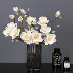 Artificial Flowers for Decoration,Simulated Flowers Simulation Big Magnolia Artificial Flower Orchid Fake Flowers Plant Living Room Home Wedding Decoration(White)