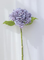Buart 3PCS Long Stem Big Size Flowers Artificial Silk Hydrangea Lifelike Flowers Real Touch Purple Artificial Flowers Wedding Shower Bride Bouquets Office Living Room Table Decorations (21 Inch)