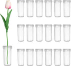 MECCANIXITY 60 Pcs Floral Water Tubes, 2 Inch Clear Flower Water Tubes Floral Vials with Plastic Caps for Fresh Flowers Arrangement Decor Milkweed Cutting Florist Supplies, Transparent