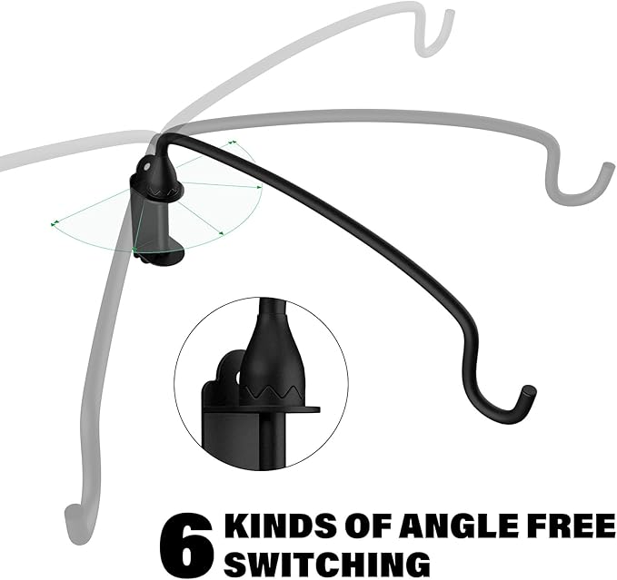 Plant Hook,12 Inch Plant Hanger Bracket Heavy Duty Wall Mounted Hooks for Hanging Bird Feeder, Flower Bracket, Anti Rust Metal Lanterns