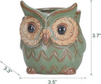 DIYOMR Small Ceramic Planter Pot, 4.3" Vintage Bronze Animal Planters Ceramic Flowerpot Succulent Pots Cactus Pot (Owl)