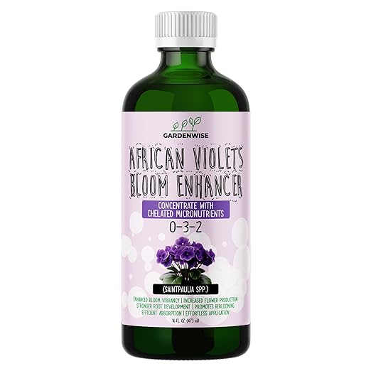 GARDENWISE 0-3-2 African Violet Fertilizer for Indoor Plants: Concentrated Plant Food – Plant Fertilizer, Bloom Booster for All Violets, Indoor Flowering Plants, Vigorous Growth and Blooming (8 OZ)