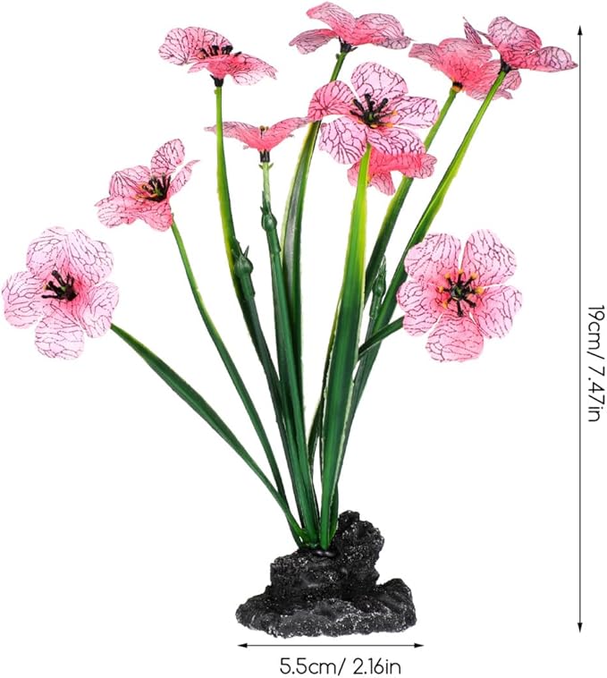 POPETPOP Aquarium Artificial Plastic Plants Decoration: 2pcs Aquarium Artificial Plants Decoration Ornament Fish Tank Hides Accessories