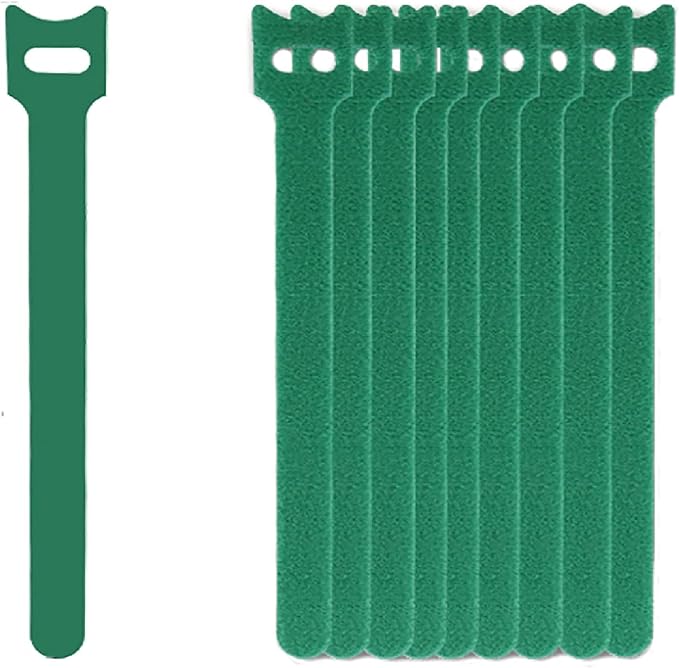 60 PCS Garland Ties Plant Cable Straps for Support Plant Growth, Adjustable Indoor/Outdoor Decorative Nylon Reusable Hook and Loop Design(Green,6 inch)