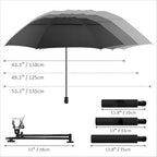 Patio Umbrellas UPF 50+ 360 ° Adjustable Shade Umbrella,Beach Umbrella with Universal Clamp,Beach Clamp on Umbrella,suitable for Patio,beach chairs,golf carts, wheelchairs,carts,bleachers,camping and fishing