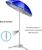 Wondershade Ultimate Portable Sun Shade Umbrella – Lightweight Adjustable Outdoor Patio & Beach Umbrella with Tripod Base (Blue)