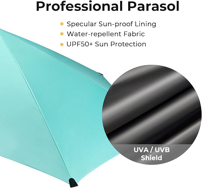 G4Free UPF 50+ Adjustable Beach Umbrella XL with Universal Clamp for Chair Stroller Wheelchair Golf Cart Bleacher Patio