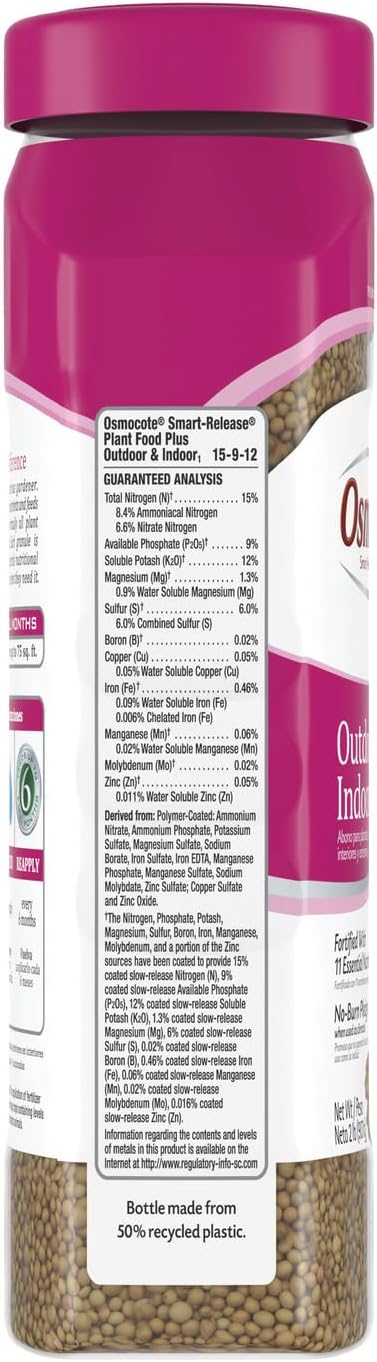 Osmocote Smart-Release Plant Food Plus Outdoor & Indoor₁, Granular Fertilizer with 11 Essential Nutrients, 2 lbs. (Pack of 12)
