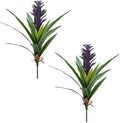 2Pcs Artificial Hawaiian Ginger Flower, 18" Fake Bromeliad Plants,Large Real Touch Faux Tropical Flowers, Lifelike Exotic House Plants for Home Office Indoor Decoration (Purple)