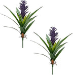 2Pcs Artificial Hawaiian Ginger Flower, 18" Fake Bromeliad Plants,Large Real Touch Faux Tropical Flowers, Lifelike Exotic House Plants for Home Office Indoor Decoration (Purple)