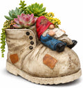 Cute Planter Gnome Plant Pots for Succulent Unique Resin Flower Pot with Drainage Hole Funny Gifts for Plant Lovers