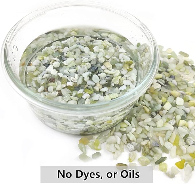 YISZM 5LB Succulent and Cactus Pebbles, 1/5 Inch Jade Natural Decorative Polished Stones, River Rocks for Plants, Vases and Outdoor Gardening